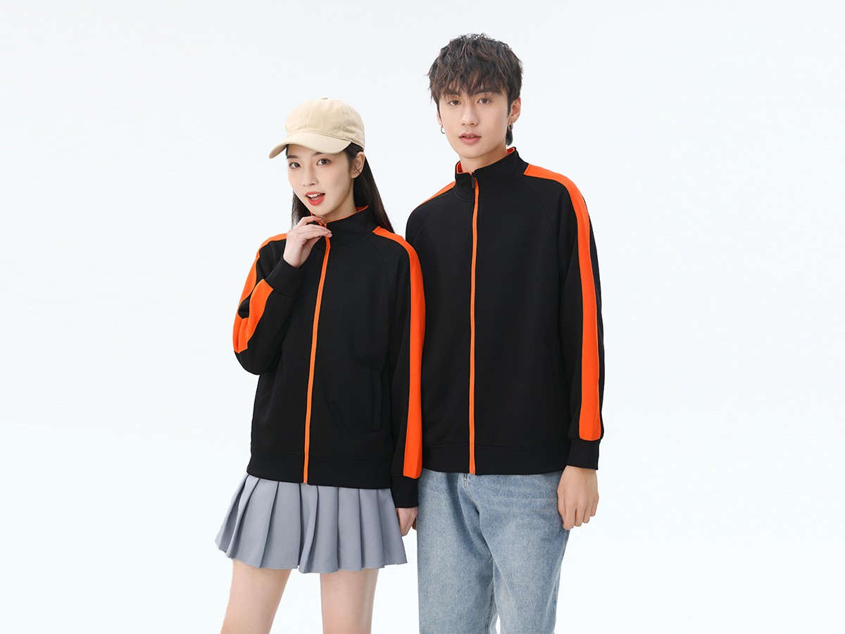 撞色立領衛(wèi)衣定制